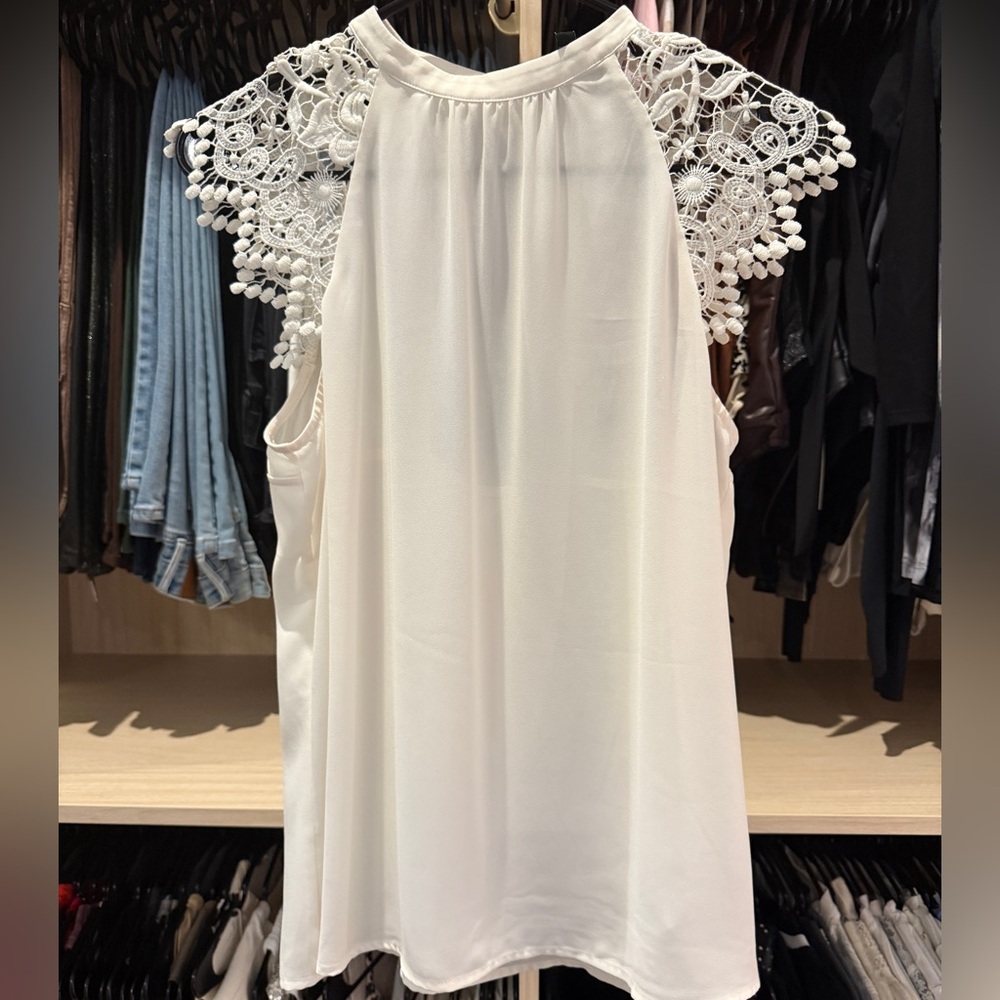 Express Women’s Lace Cap Sleeve Blouse